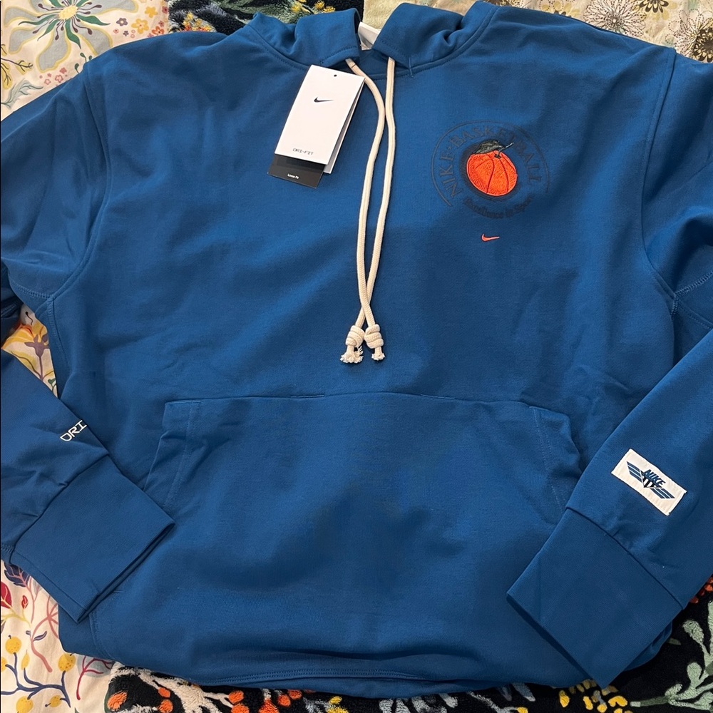 Nike Royal Blue Hoodie with Embroidered Basketball
